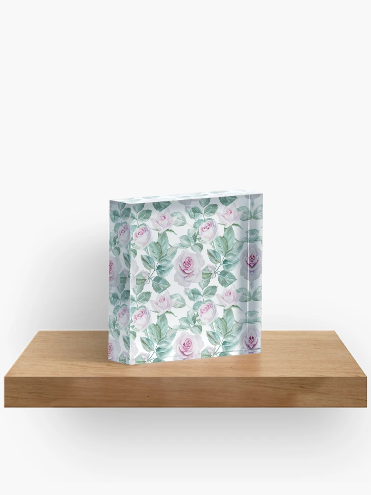 Thumbnail 2 of 5, Acrylic Block, Pink Roses designed and sold by mariapirogova.