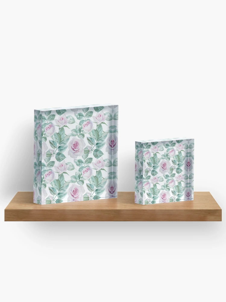 Thumbnail 3 of 5, Acrylic Block, Pink Roses designed and sold by mariapirogova.