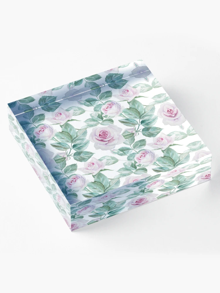 Thumbnail 4 of 5, Acrylic Block, Pink Roses designed and sold by mariapirogova.