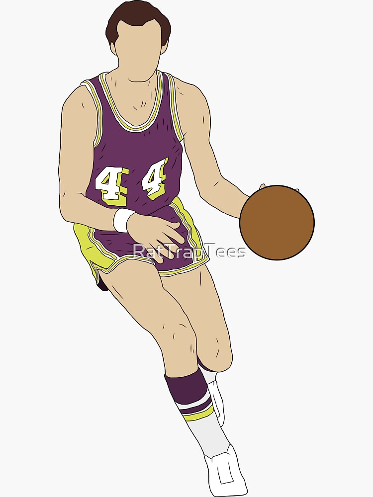 Jerry West The Logo Sticker For Sale By RatTrapTees Redbubble   Bg,f8f8f8 Flat,750x,075,f Pad,750x1000,f8f8f8 