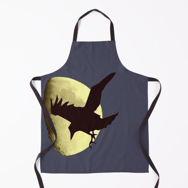 Item preview, Cuervo nocturno recortado contra una luna de cosecha Arte de Halloween designed and sold by taiche.