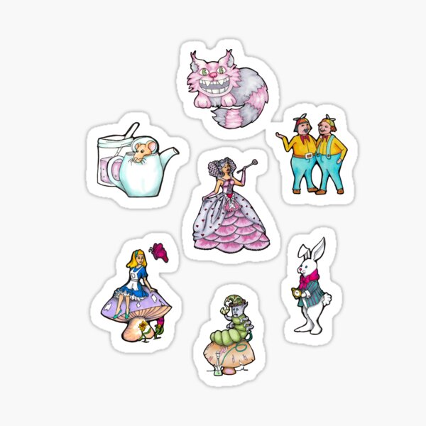 Alice in Wonderland characters Sticker