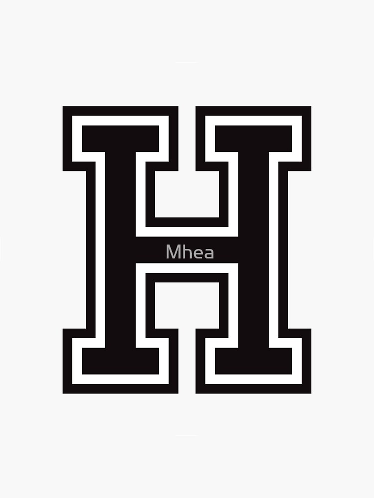 Letter H sporty college font alphabet Sticker