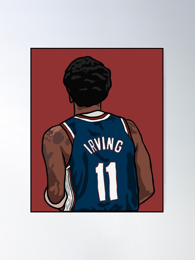 Kyrie Irving Nets Jersey - Blue Sticker for Sale by djstagge