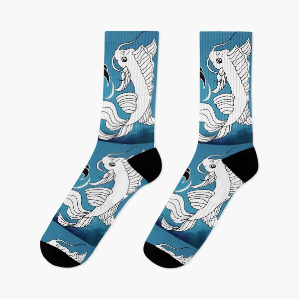 Item preview, Koi Fish and Crescent Moon - Aqua Blue Night Sky - Nature Aesthetic Photography and Design designed and sold by Lucidesigns.