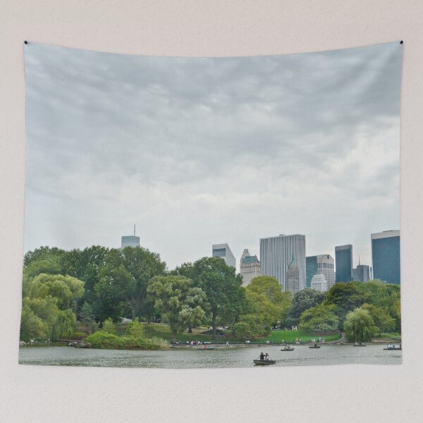 Item preview, View over Central Park lake New York designed and sold by FlatLandPrints.