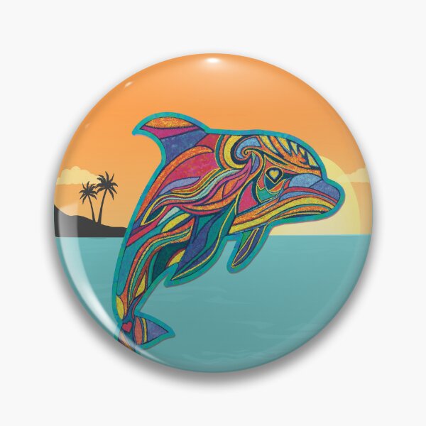 Item preview, Dolphin Jumping, sand art style designed and sold by FlippinTurtles.