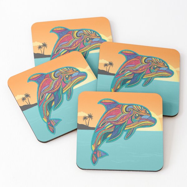 Item preview, Dolphin Jumping, sand art style designed and sold by FlippinTurtles.