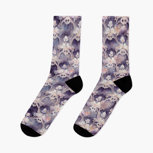 Item preview, Purple Skull Watercolor Pattern designed and sold by Ghosty-Patterns.