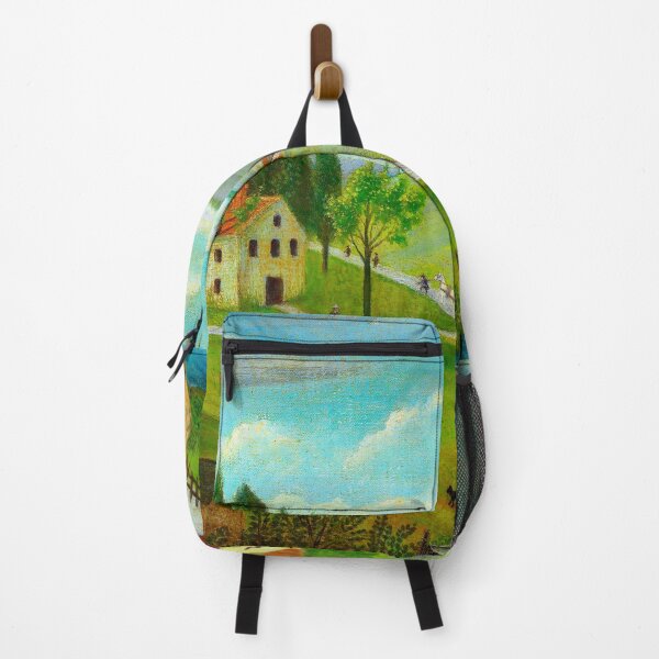 Item preview, Pastoral Landscape with Stream, Fisherman and Stroller - Henri Rousseau designed and sold by SimpleJoyStyle.