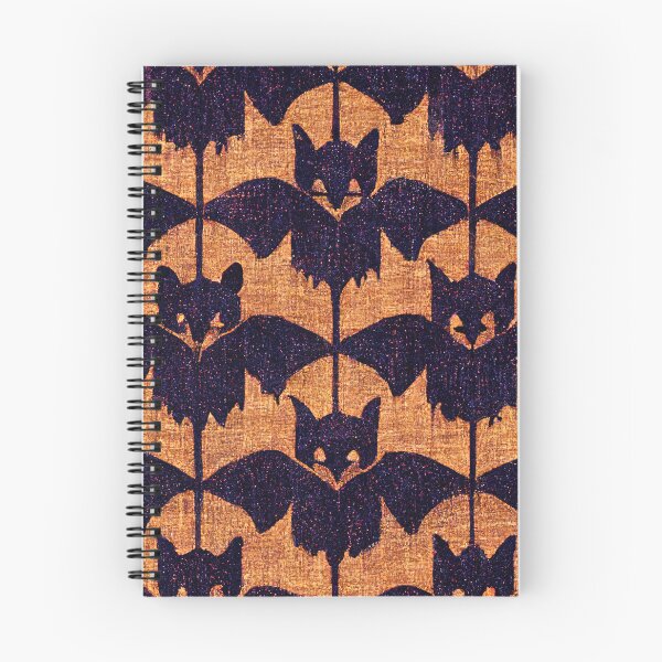 Artikelvorschau, Lila und orange Fledermausmuster entworfen und verkauft von Ghosty-Patterns.