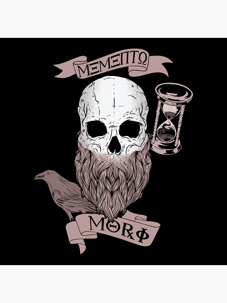 Memento Mori Stoicism T Beard Skull Hourclock Stoicism Skull