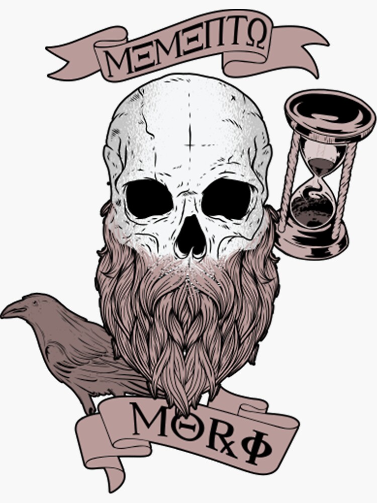 Memento Mori Stoicism T Beard Skull Hourclock Stoicism Skull