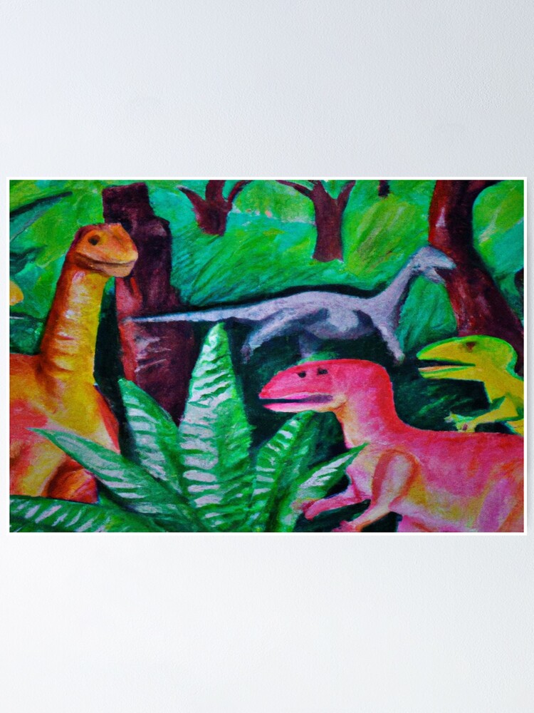 dinosaur oil pastel