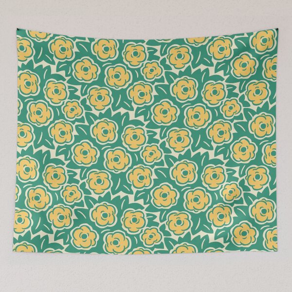 Item preview, Flower Bouquet Pattern 952 Green and Yellow designed and sold by tonymagnerart.