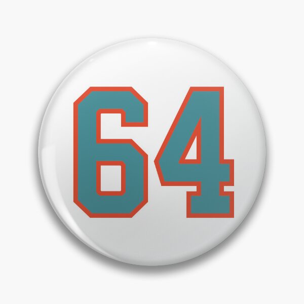 Item preview, 64 number, aqua orange lucky sports sixty four designed and sold by ArtIsParty.