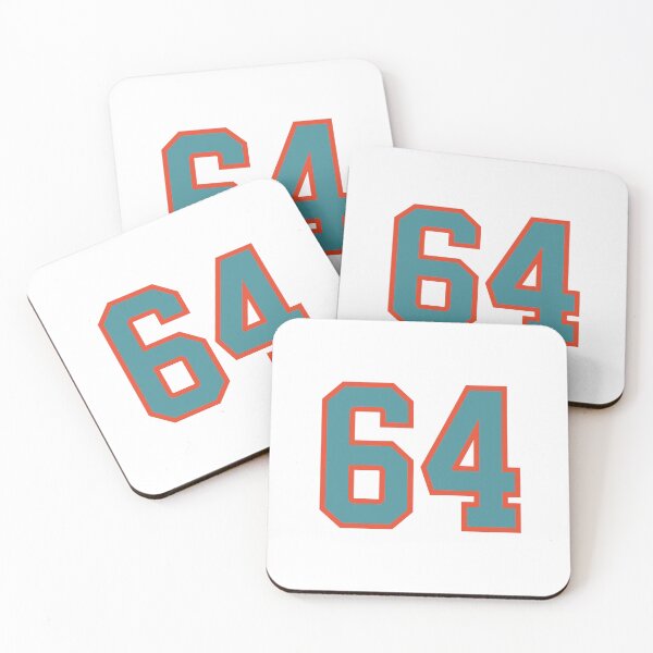 Item preview, 64 number, aqua orange lucky sports sixty four designed and sold by ArtIsParty.