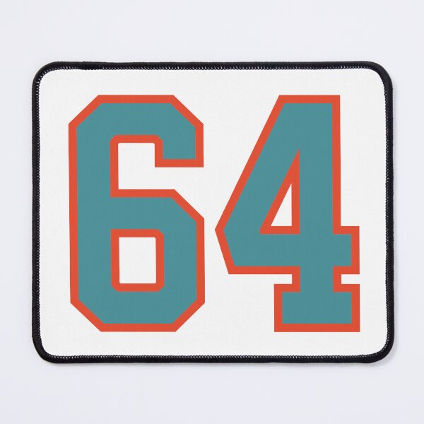 Item preview, 64 number, aqua orange lucky sports sixty four designed and sold by ArtIsParty.