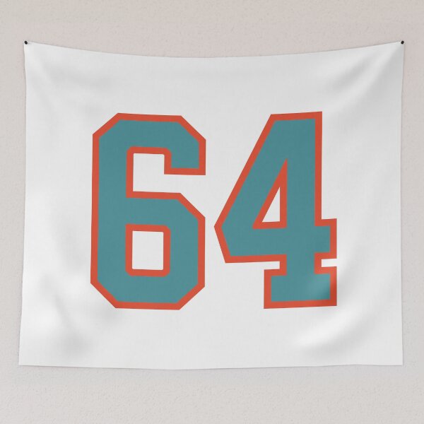 Item preview, 64 number, aqua orange lucky sports sixty four designed and sold by ArtIsParty.