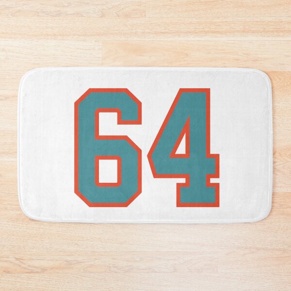 Item preview, 64 number, aqua orange lucky sports sixty four designed and sold by ArtIsParty.