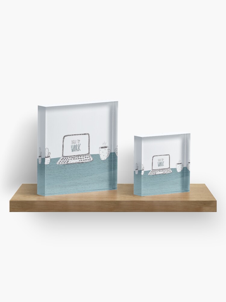 Alternate view of Back to Work - Coffee and Cactus Acrylic Block