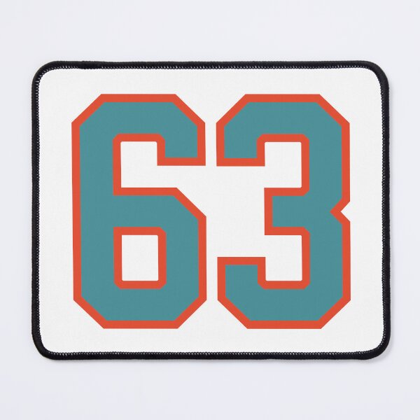 Item preview, 63 number, aqua orange lucky sports sixty three designed and sold by ArtIsParty.