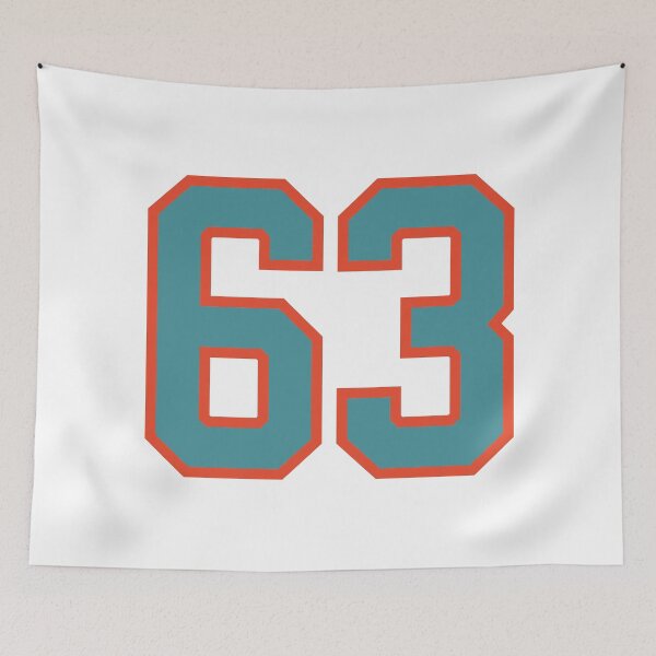 Item preview, 63 number, aqua orange lucky sports sixty three designed and sold by ArtIsParty.