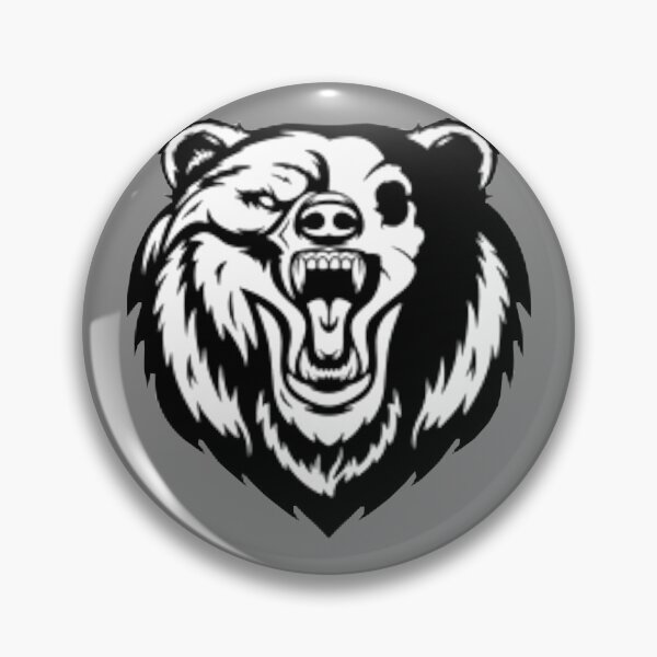 Item preview, Cool black and white bear head art. designed and sold by BEAUTY ⭐⭐⭐⭐⭐.