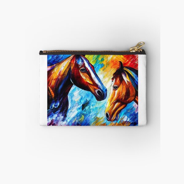 Item preview, Colorful horses watching each other - digital painting designed and sold by NickoPrints.