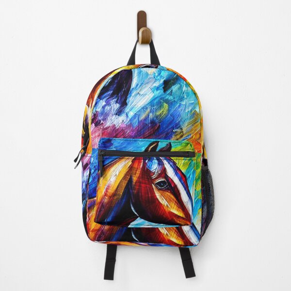 Item preview, Colorful horses watching each other - digital painting designed and sold by NickoPrints.