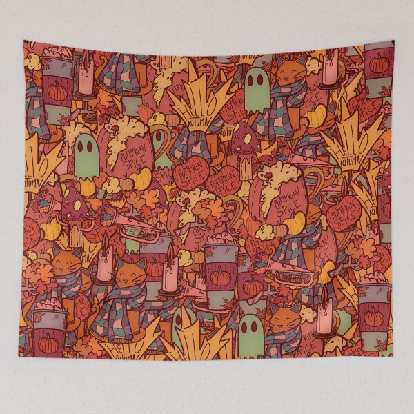 Item preview, Autumn orange pattern designed and sold by Swadeillustrations.