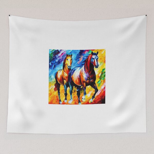Artikelvorschau, Colorful horses walking - digital painting entworfen und verkauft von NickoPrints.