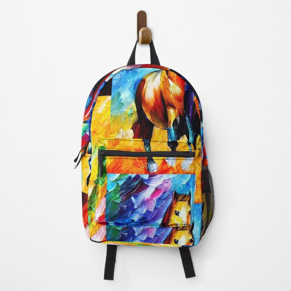 Item preview, Colorful horses walking - digital painting designed and sold by NickoPrints.