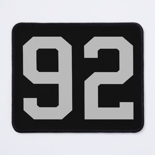 Item preview, Number 92, grey on black sports jersey number ninety two designed and sold by LoveIsColorful.