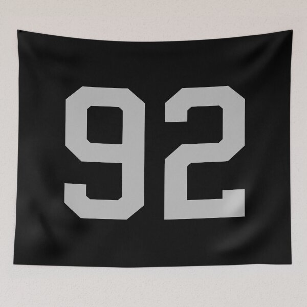 Item preview, Number 92, grey on black sports jersey number ninety two designed and sold by LoveIsColorful.