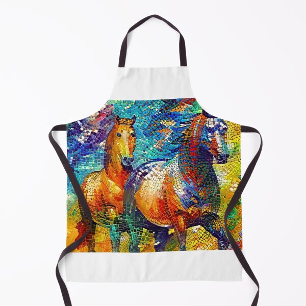 Item preview, A couple of horses walking - colorful mosaic designed and sold by NickoPrints.