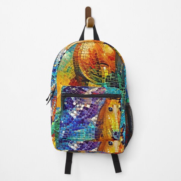 Item preview, A couple of horses walking - colorful mosaic designed and sold by NickoPrints.