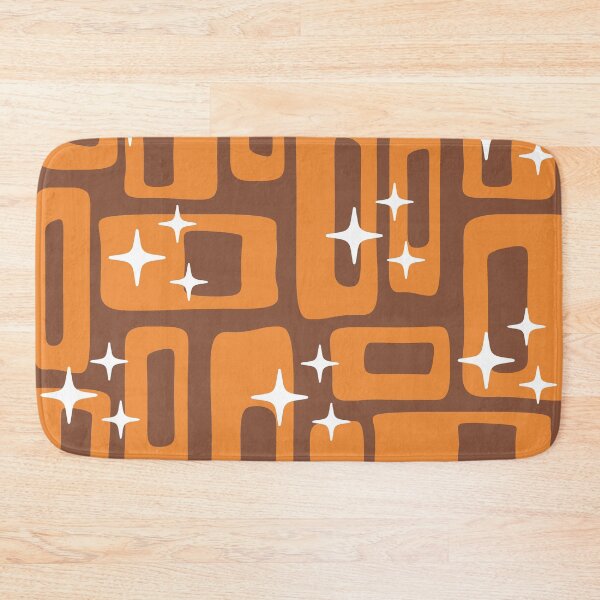 Item preview, Retro Mid Century Modern Abstract Pattern 986 Orange and Brown designed and sold by tonymagnerart.