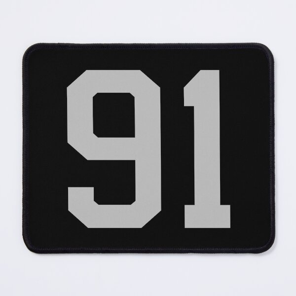 Item preview, Number 91, grey on black sports jersey number ninety one designed and sold by LoveIsColorful.