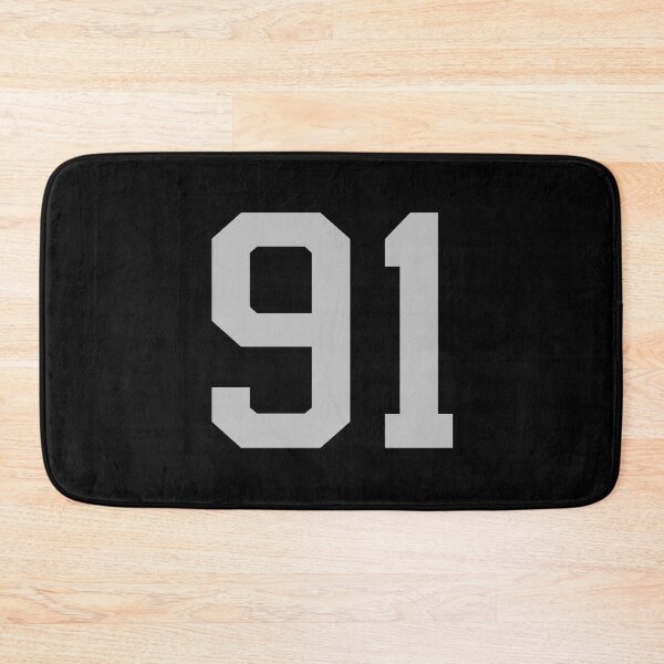 Item preview, Number 91, grey on black sports jersey number ninety one designed and sold by LoveIsColorful.