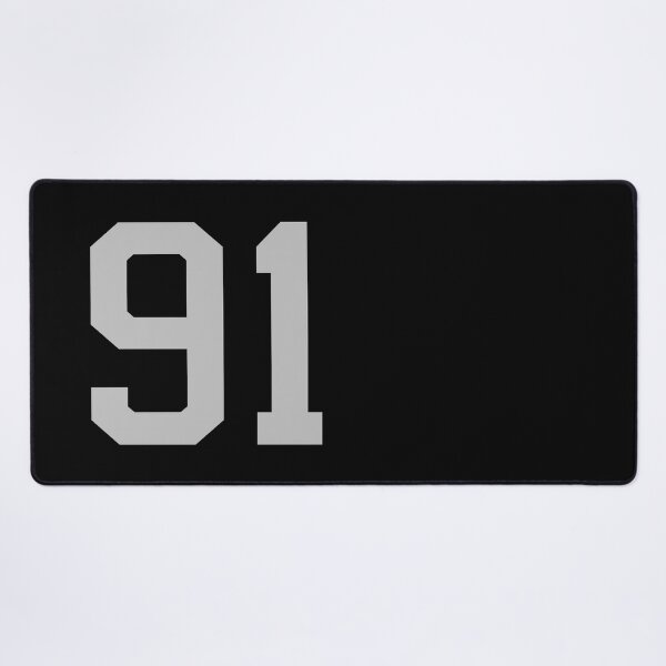 Item preview, Number 91, grey on black sports jersey number ninety one designed and sold by LoveIsColorful.