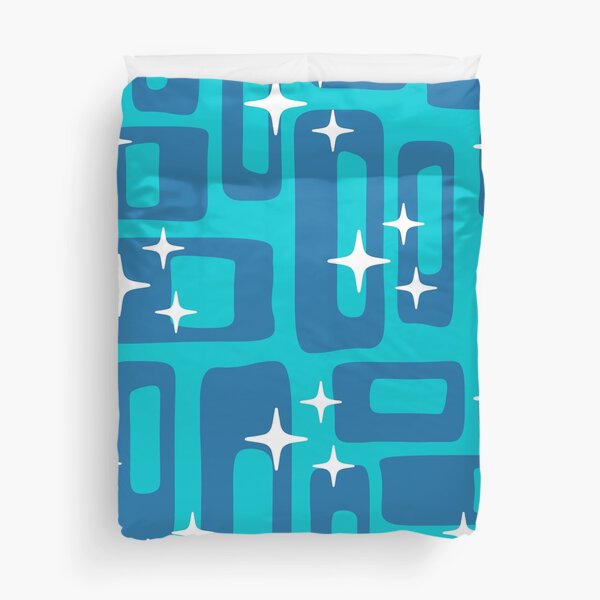 Item preview, Retro Mid Century Modern Abstract Pattern 983 Blue and Turquoise designed and sold by tonymagnerart.