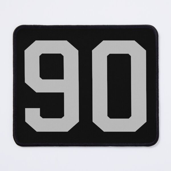 Item preview, Number 90, grey on black sports jersey number ninety designed and sold by LoveIsColorful.