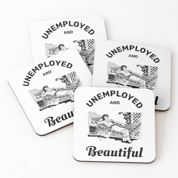 Item preview, Unemployed and beautiful retro vintage funny design designed and sold by absolutdesign.