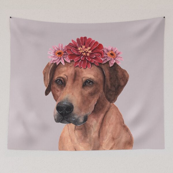 Item preview, Rhodesian Ridgeback with Flowercrown designed and sold by Pattokarts.