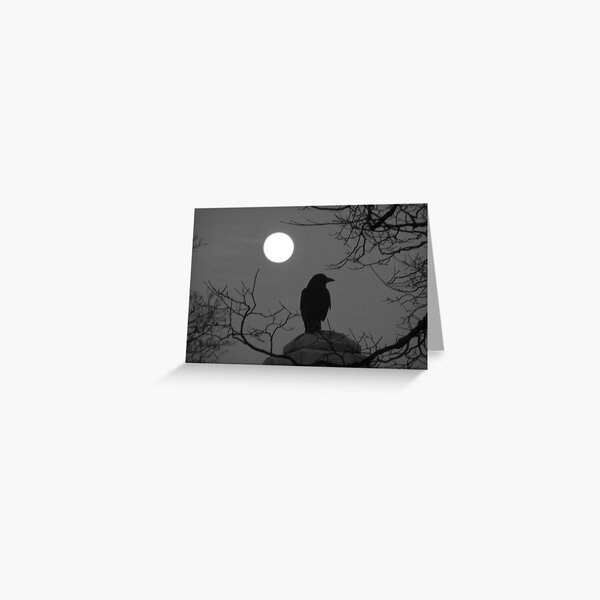 Moonlit Crow Greeting Card