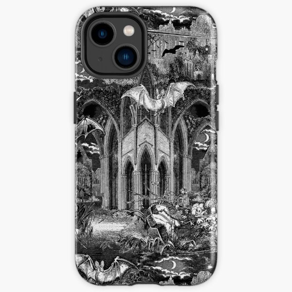 Dark Gothic Vampires Crypt Graves Bats Skulls Pattern by Moose Disco iPhone Tough Case