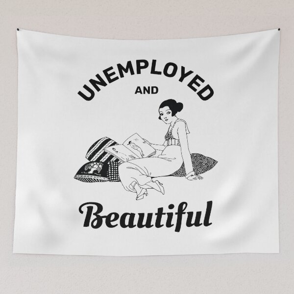 Item preview, Unemployed and beautiful retro vintage funny design designed and sold by absolutdesign.