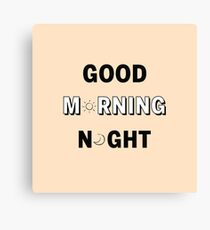 Guten Morgen / Nacht BEIGE Leinwanddruck