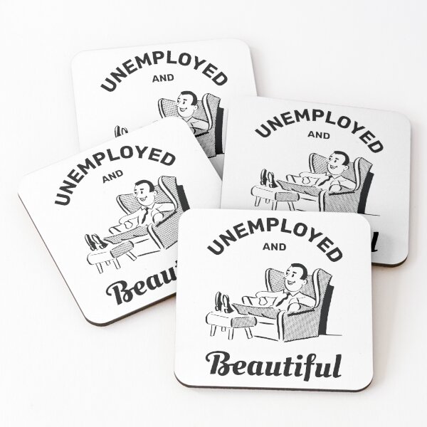 Item preview, Unemployed and beautiful retro vintage funny design designed and sold by absolutdesign.